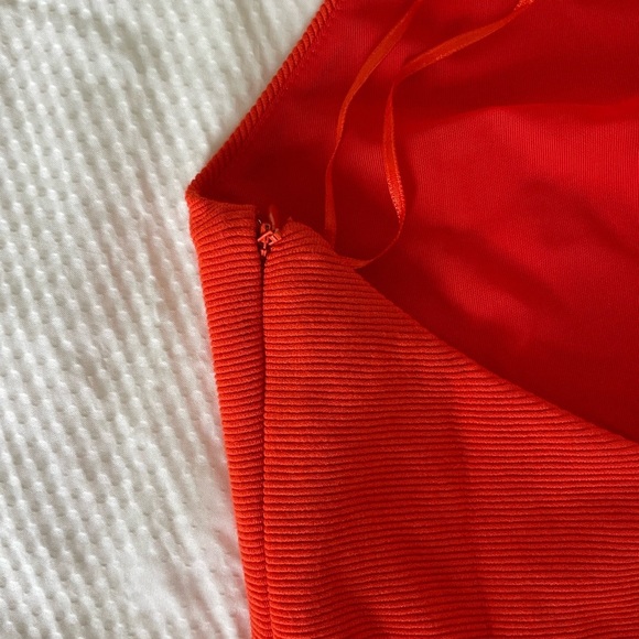 NBD Red Orange One-Shoulder Bodycon Dress Night Out - Picture 7 of 11